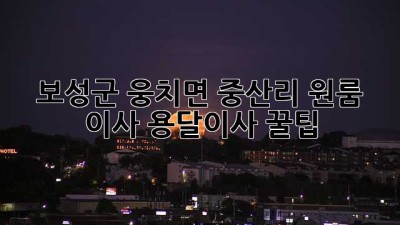 보성군 웅치면 중산리 원룸 이사, 용달이사 꿀팁!