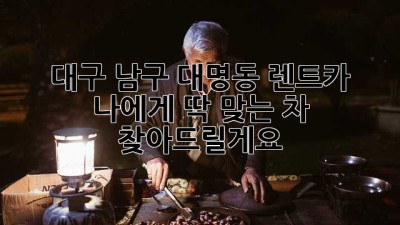 대구 남구 대명동 렌트카: 나에게 딱 맞는 차, 찾아드릴게요!
